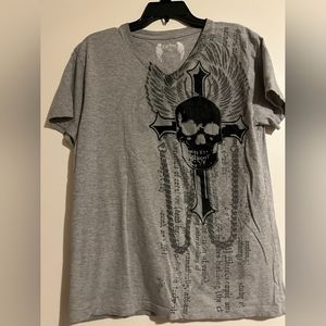 Carbon skull vneck Tshirt size m